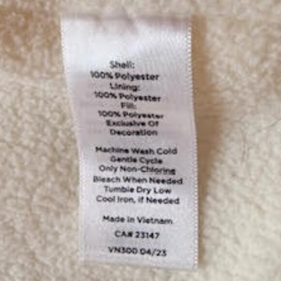 Talbots Quilted Vest Ivory White Fleece Lined Zip Snap Pockets Women’s Plus 2X - Picture 12 of 13